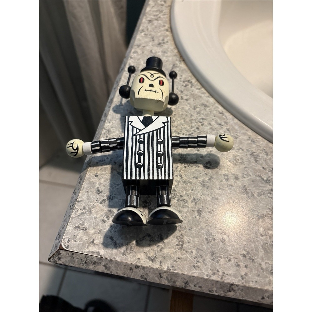 Gama Go Deathbot Undertaker Wooden Toy Dave Higgins Black White Action Figure